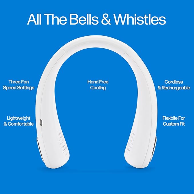 Portable Neck Fan USB Rechargeable 3-Speed