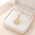 Gold plated fan necklace