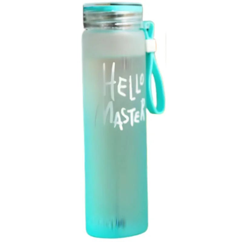 Hello Master Frosted Glass Water Bottle 400ml