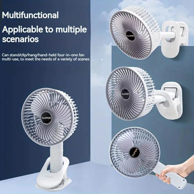 3-in-1 Clip Fan Handheld, Desktop & Wall Mounted Portable Fan 3 Speed Modes